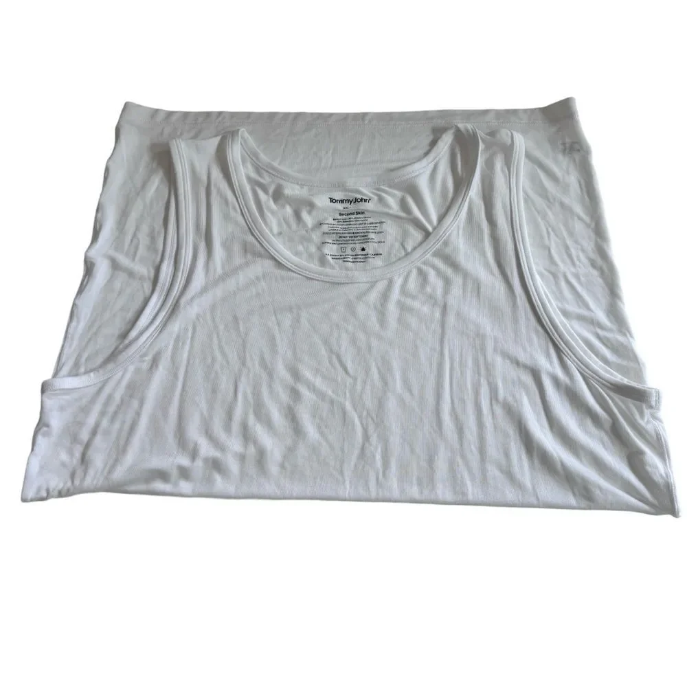 Tommy John Womens Second Skin White Tank Top Loose Fit Sz XL